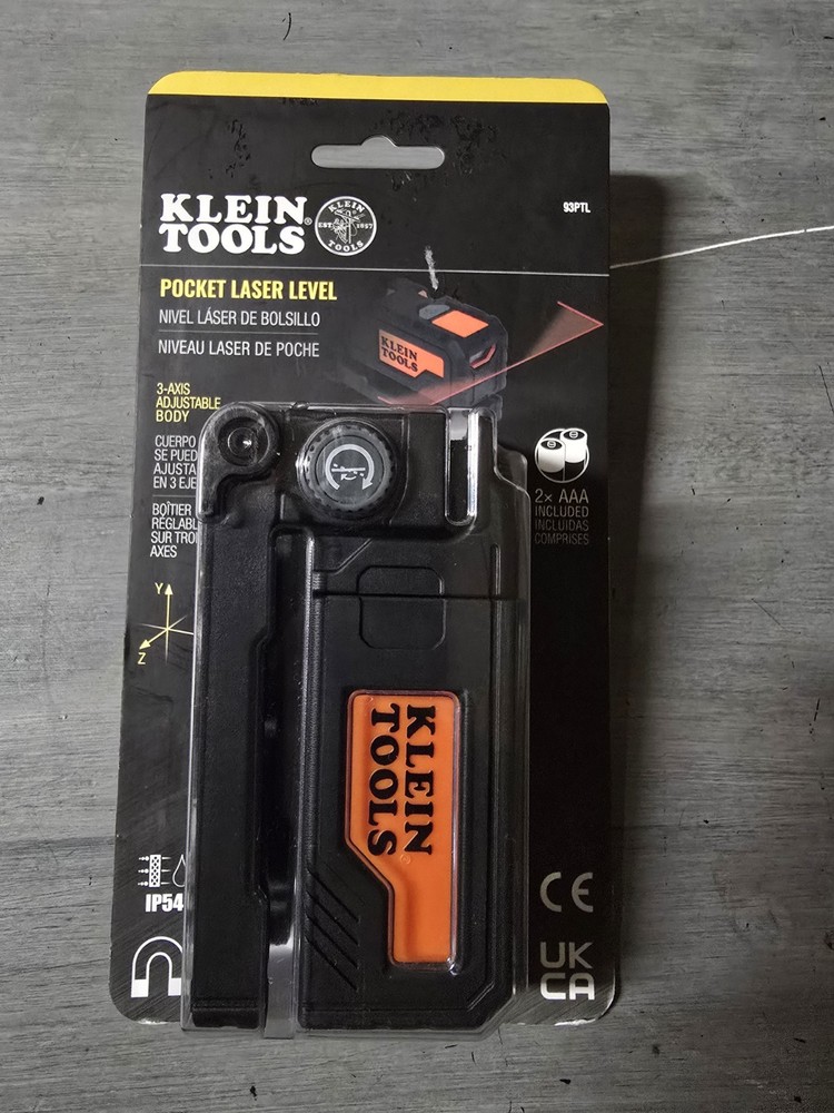 Klein Tools 93PTL Pocket Laser Level, 3-Axis Adjustable, Magnetic, Portable