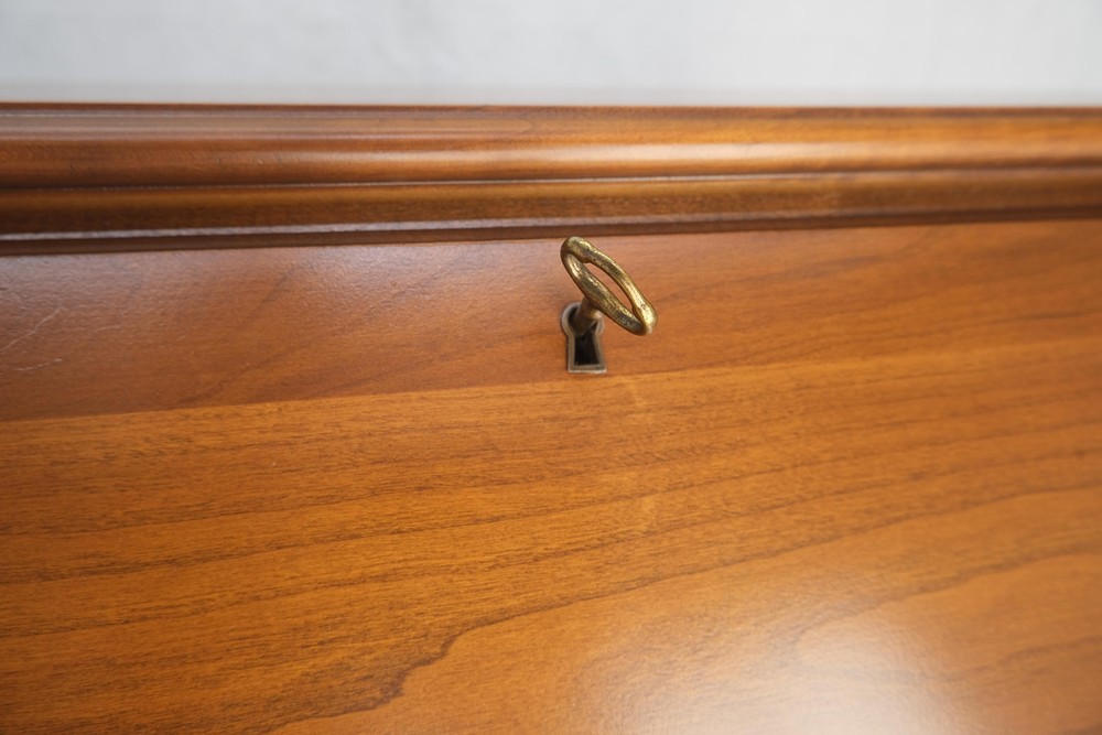 American Solid Cherry 4 Drawers Drop Front Secretary Desk Solid Brass Pulls MINT