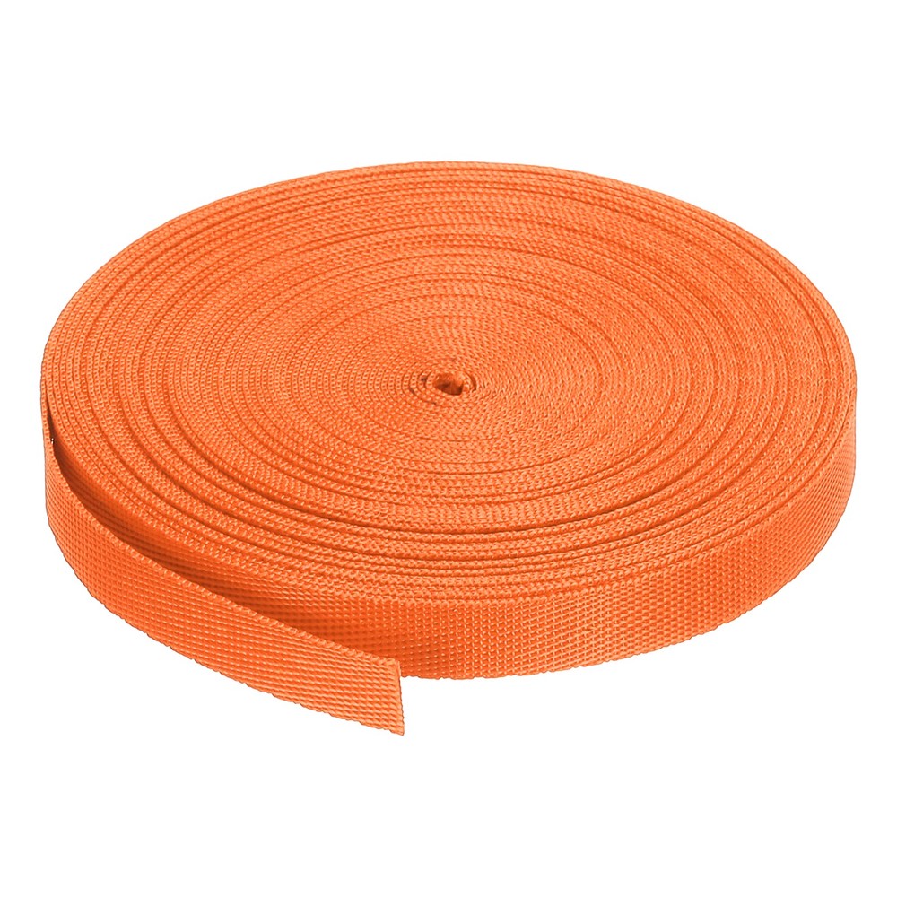 Flat Nylon Webbing Strap 3/8 Inch 10 Yards Orange for Backpack