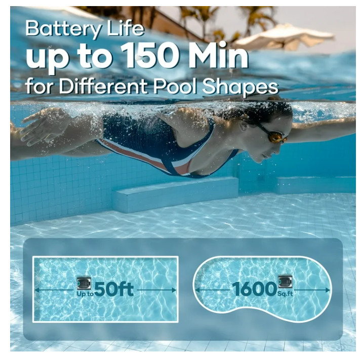 AIPER Scuba N1 Robotic Pool Vacuum Cleaner, Cordless, 2 Extra Brushes - Free shp