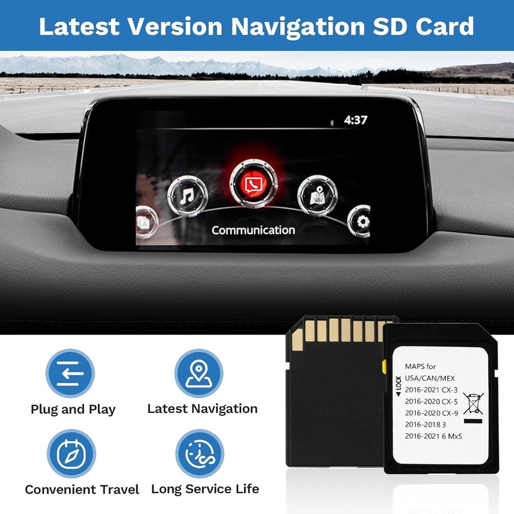 Class 10 Mazda Navigation SD Card - 32GB Waterproof Memory for Reliable GPS