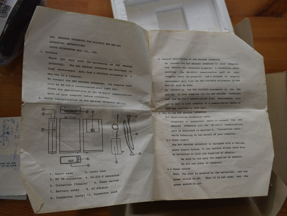Vintage digital tool - NSK caliper - computer interface device NSK 960-101-HMI