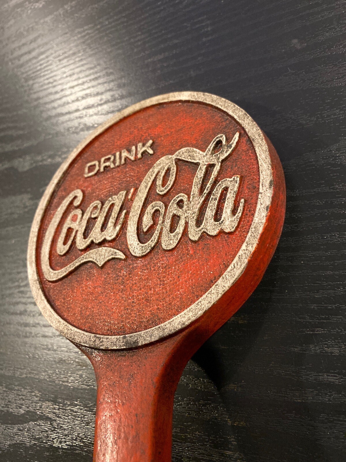 Coca Cola Door Stop Cast Iron Solid Metal Patina Doorstop Soda Coke Collector