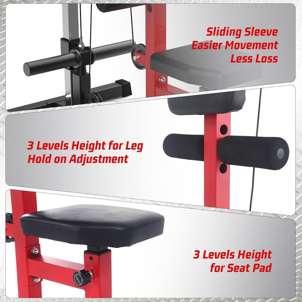 LAT Power Cable Machine Adjustable LAT Pull Down &Row Cable Machine for Home Gym