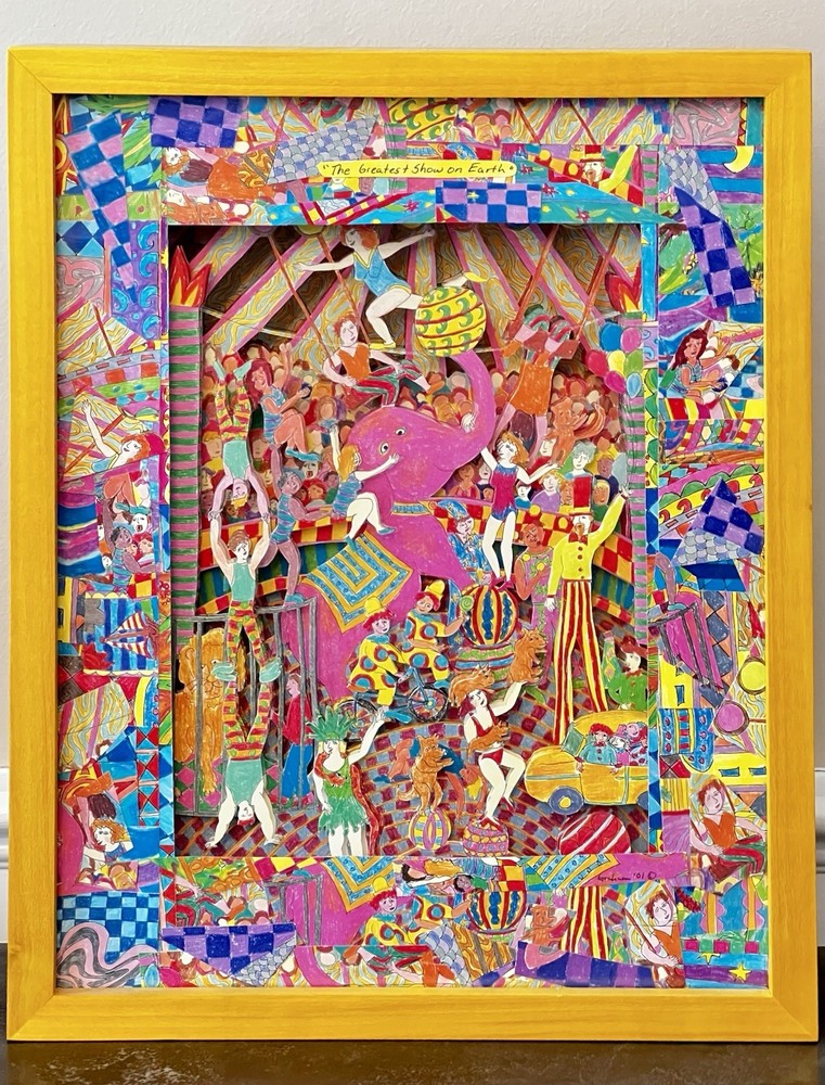 Circus Theme 3d Shadowbox Handmade In VT Shadow Box