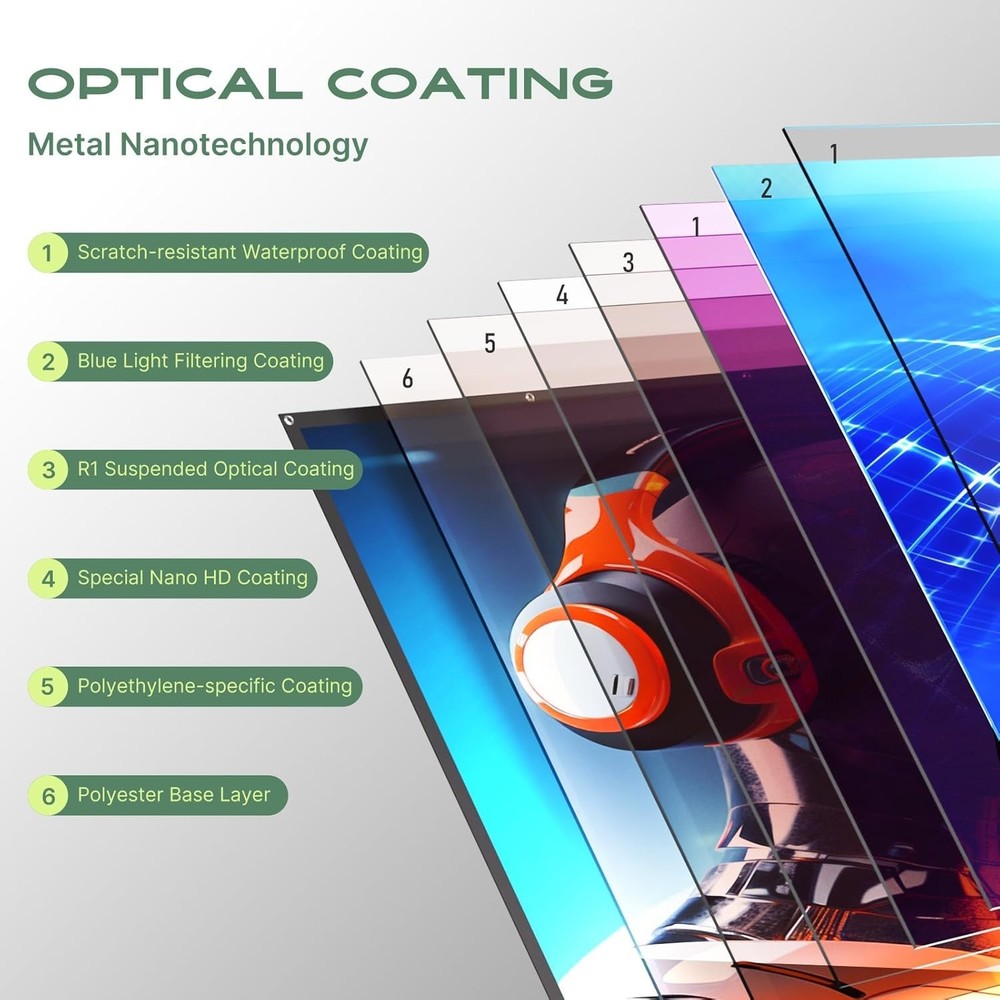 Outdoor & Indoor 120in Projector Screen - 160-Degree Viewing Angle & Easy Setup