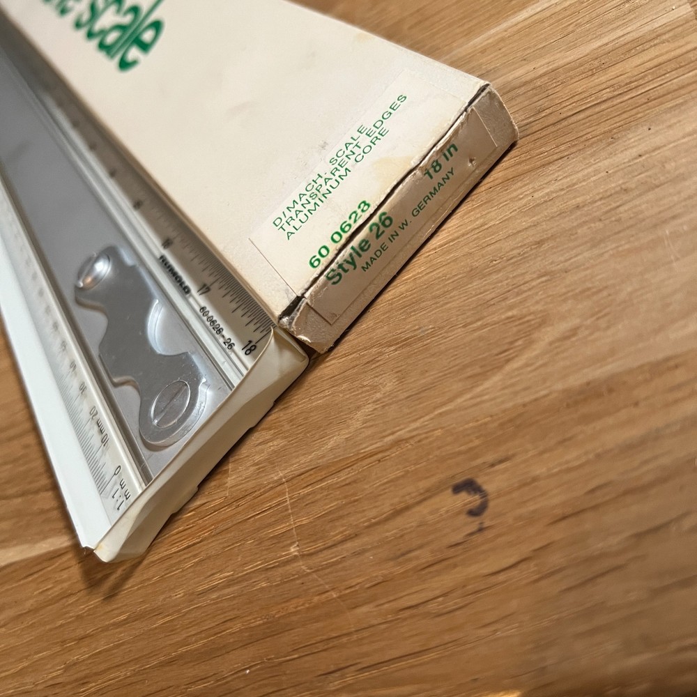 Rumold 18" Drafting machine scale 60 0623 Style 26 rule