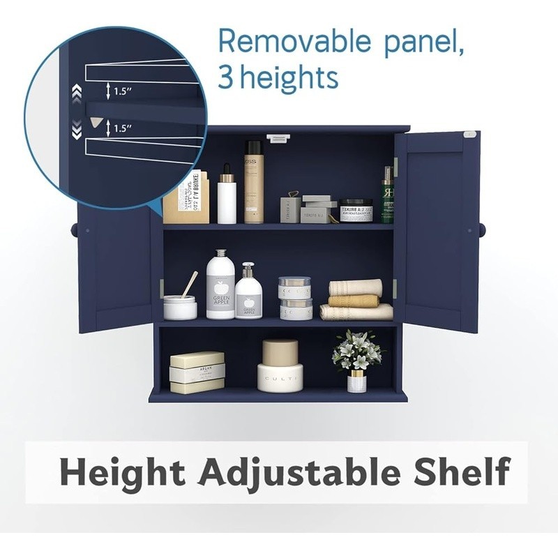 Bathroom Wall Cabinet W/ Mirror Adjustable Shelf Space Saving Storage Organizer
