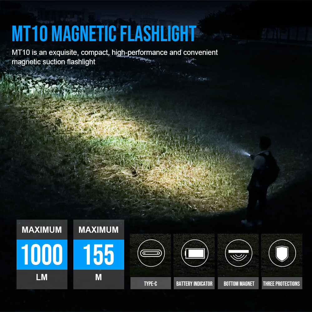 TrustFire EDC Flashlight Rechargeable,1000 Lumen Flashlight 5 Modes Torch（MT10）