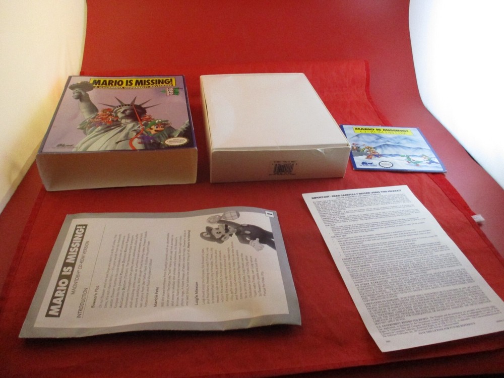 Mario Is Missing CD-ROM for Apple Macintosh Computer COMPLETE w/ Box manual