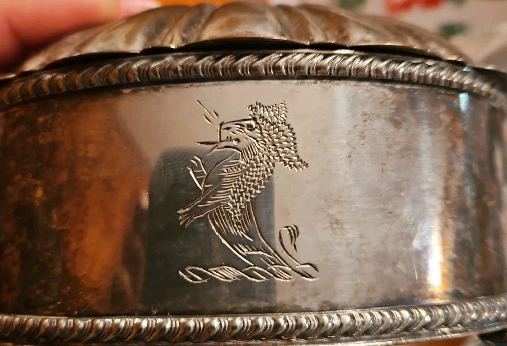 VTG Silverplate Clam Shell Hinged Box Friedman Silver Co Hallmarked Rare Coastal