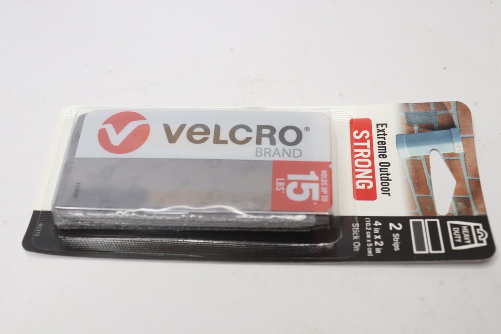 (2-Pk) VELCRO(R) Hook And Loop Strips Gray 4 X 2