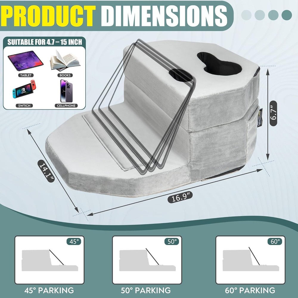 TabCouchCaddy Octagonal Couch Cup Holder Tray Pillow - Bed, Couch Caddy, Sofa, R