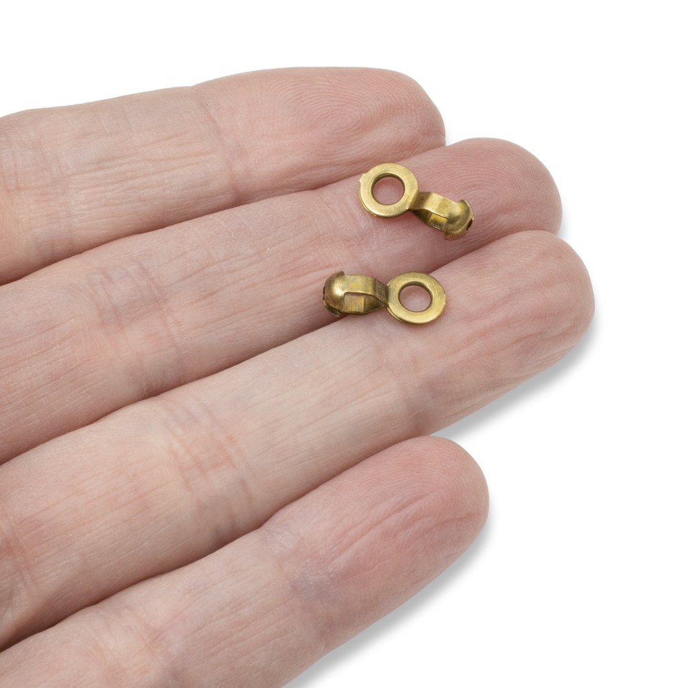 50 Antique Brass #6 Ball Chain Fan Pull Loop Connectors - DIY Fan Pull Hardware