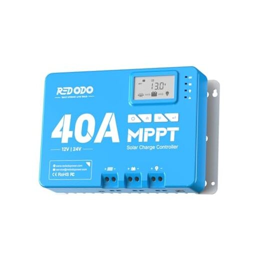 40 Amp MPPT 12V/24V DC Input Solar Charge Controller with Built-in Bluetooth