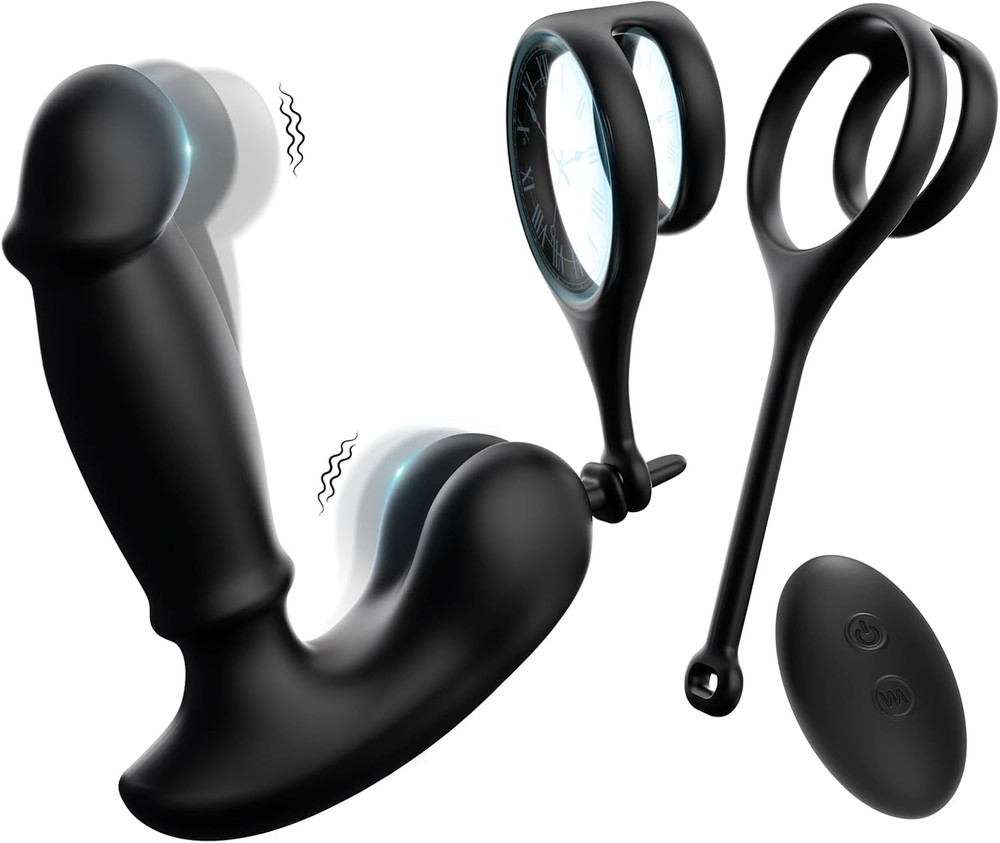 Anal Plug Vibrator Prostate Massager Realistic Butt Plug 9 Vibrating Dildo Doubl