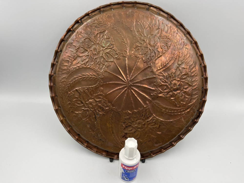 Vintage copper Serving Tray, 25.5 cm.