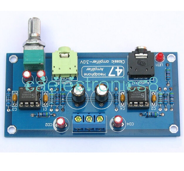 DC 9-15V Portable Headphone Amplifier Board Kit AMP Module For Classic 47