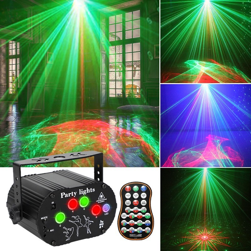 Party Lights, Dj Disco Ball Light with Pattern Projection and Sound Activated