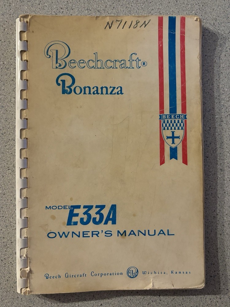 Beechcraft E33A Bonanza Owners Manual POH