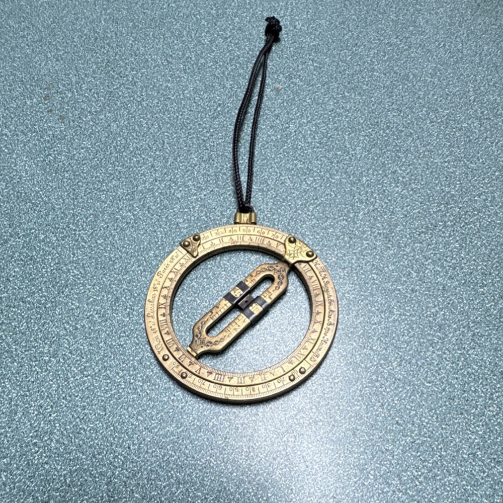 Brass Maritime Navigation Ring Dial with Engraved Markings
