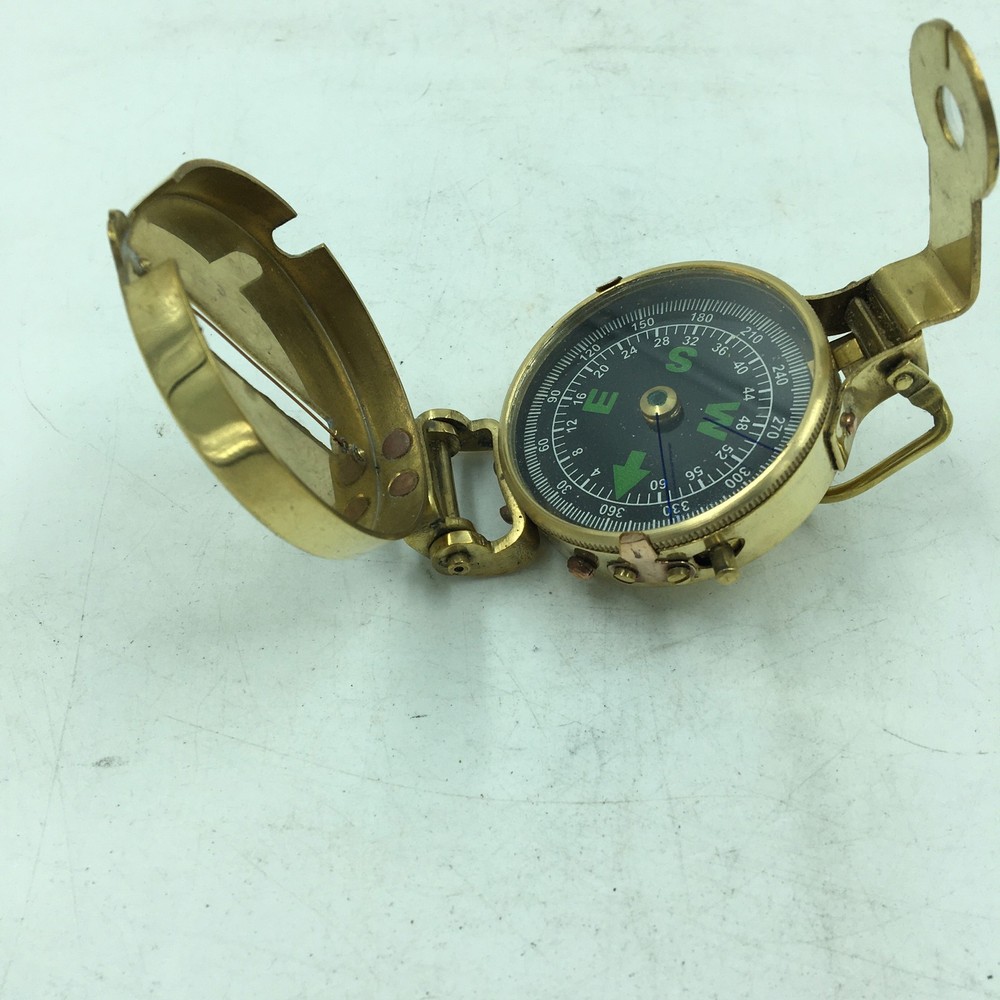 Authentic Military Brass Pocket Compass, Camping, Hiking, Fully Functional