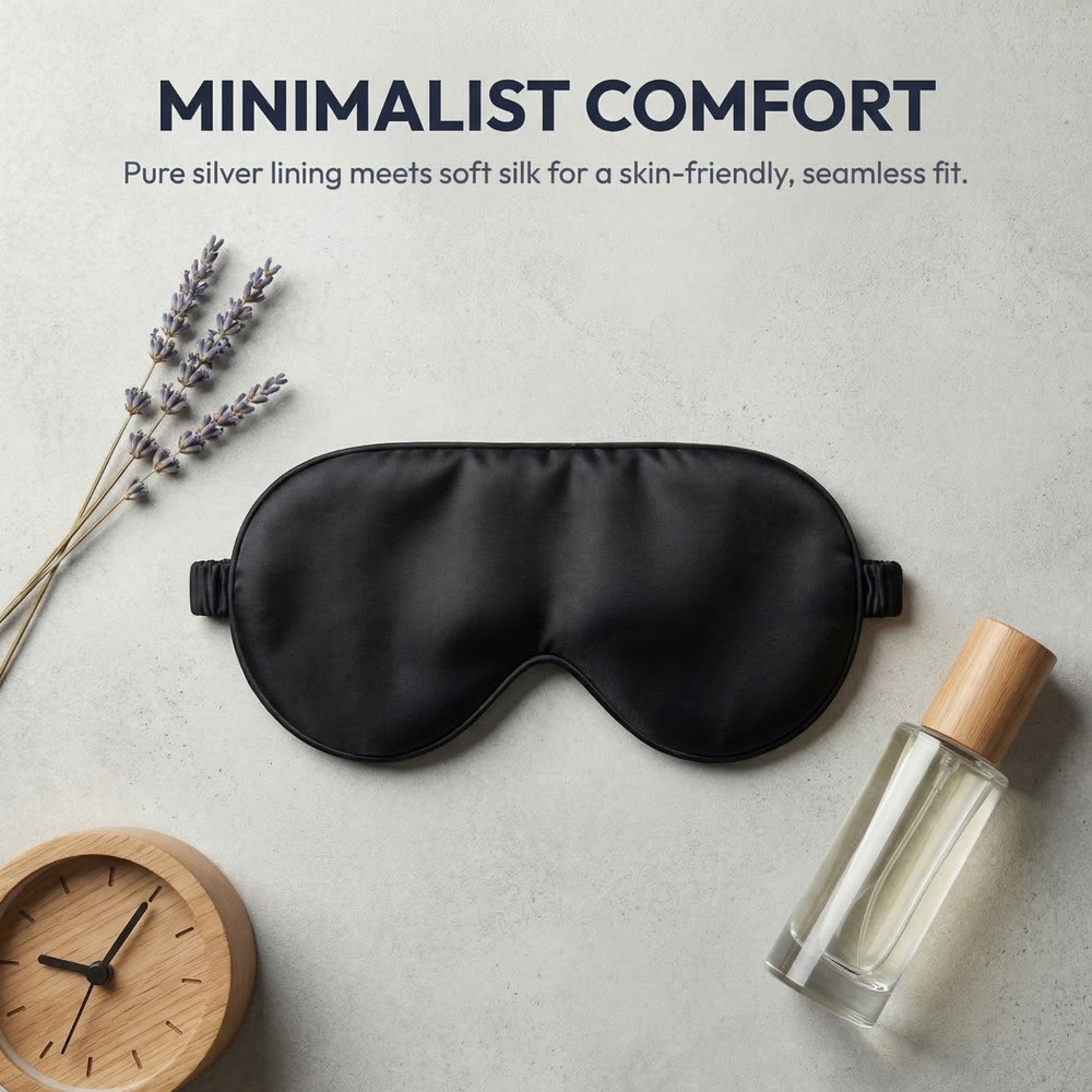 Pure Silver Eye Mask | Antibacterial, Light-Blocking, Fast Sleep