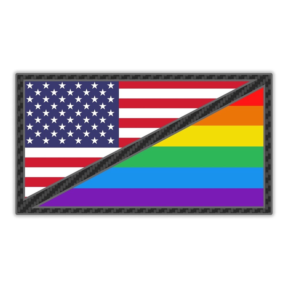 Rainbow & American Flag Sticker Decal