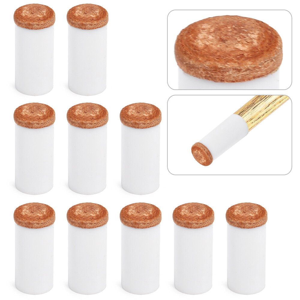 10PCS Pool Tips Hard Stick Ferrules Billiard Head 12MM S1W3