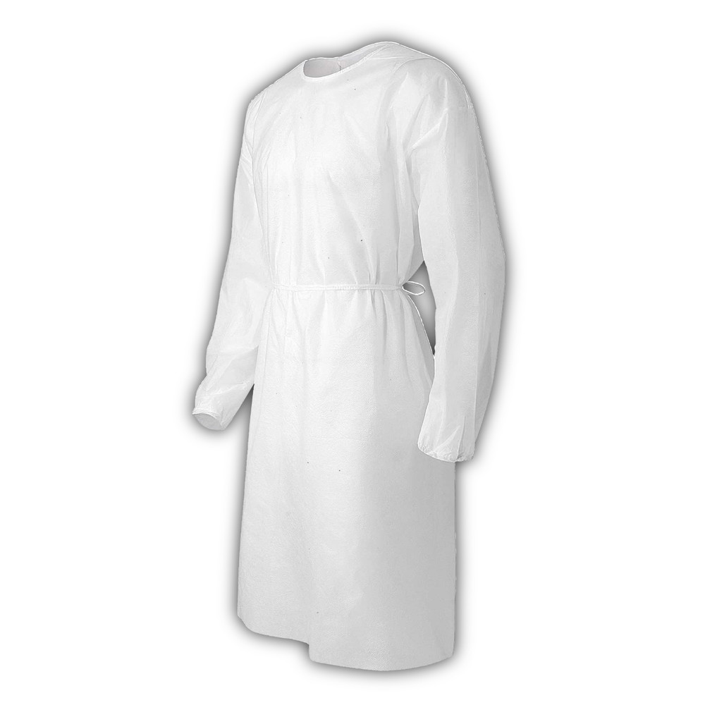 Disposable White Isolation Gown