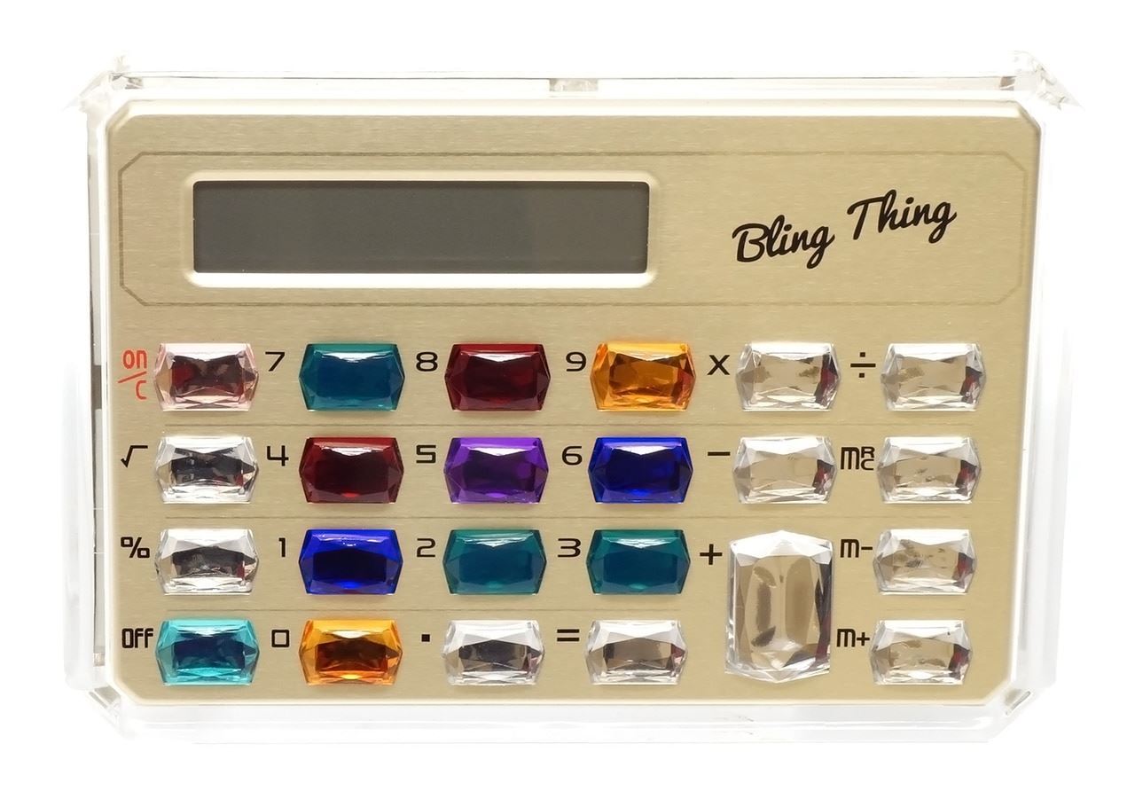 Speert Gemstone Calculator 2 COLOR CHOICES Crystal Buttons Blue Red Purple Pink