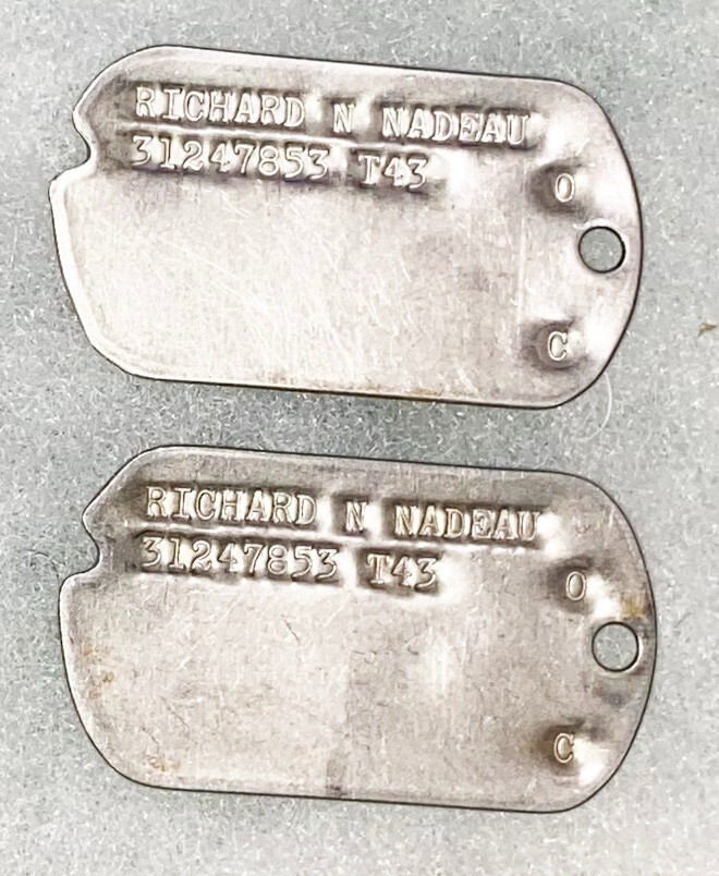 WWII Set Richard Nadeau T-43 Dated Dog Tags