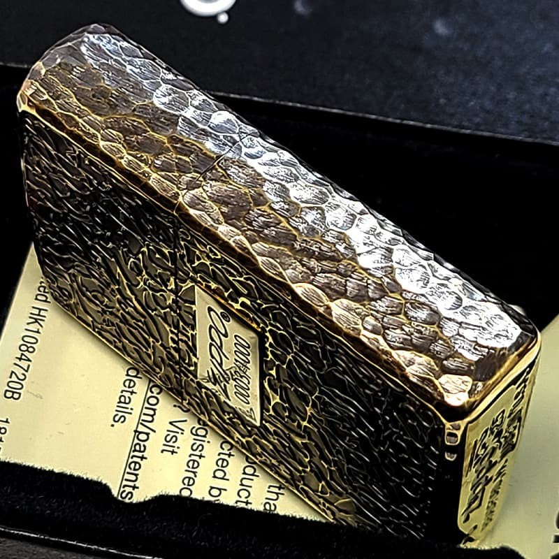 Zippo Three Side Leutor Brass oxidized Gold 5 Sided Processing Lighter Regular