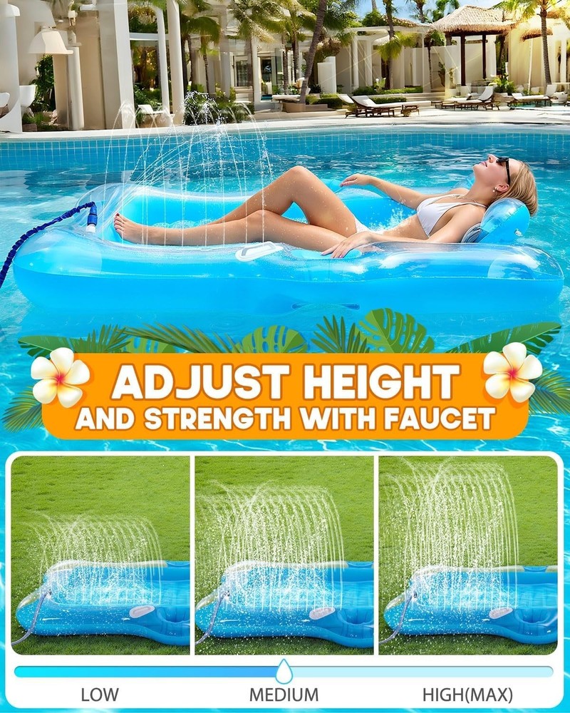 5-in-1 Inflatable Float with Automatic Spray for Sunbathing Bliss