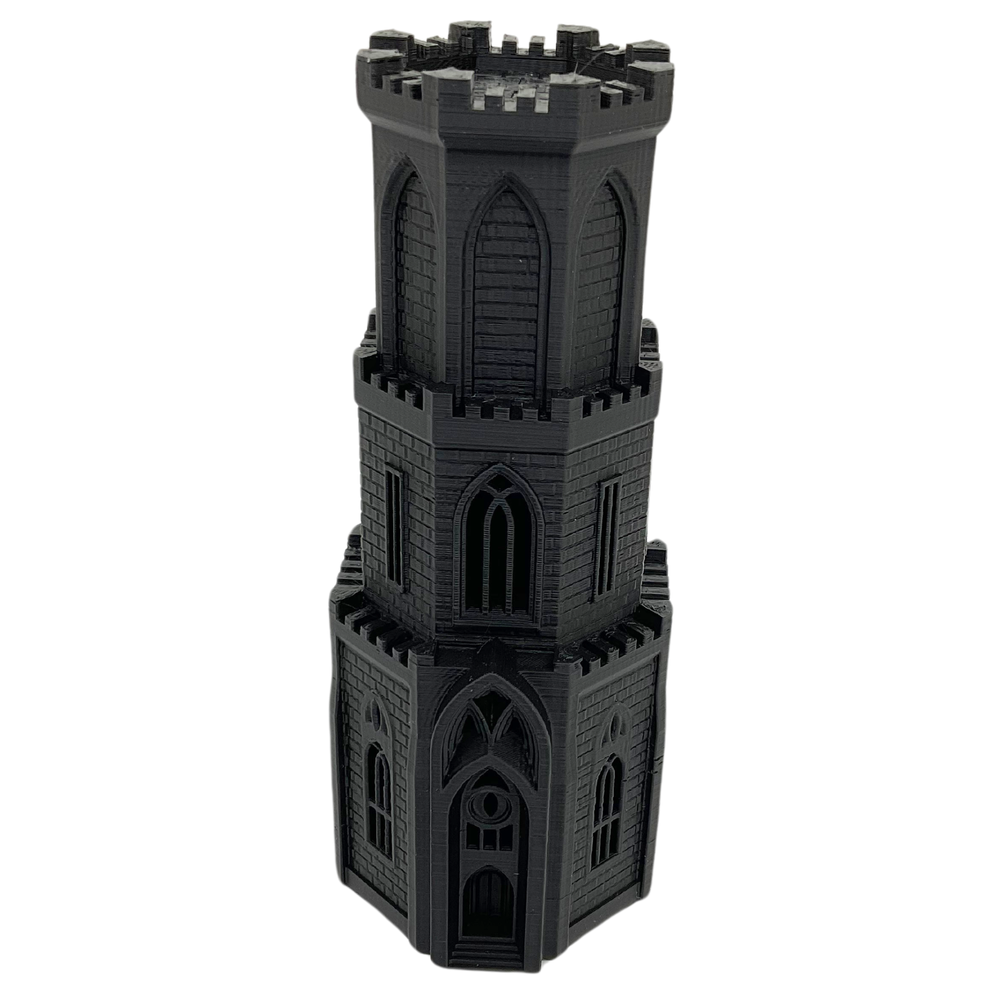 N Scale 1:160 3D Printed Building - Dracula’s Tower PLA Eclipse Black