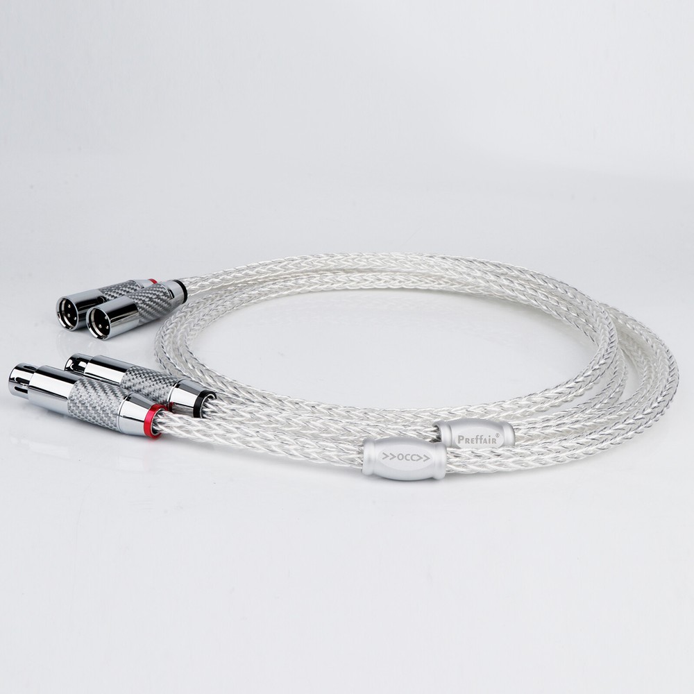 Pair OCC Silver Plated Interconnect Audio Cable HI-FI Balanced XLR Cable