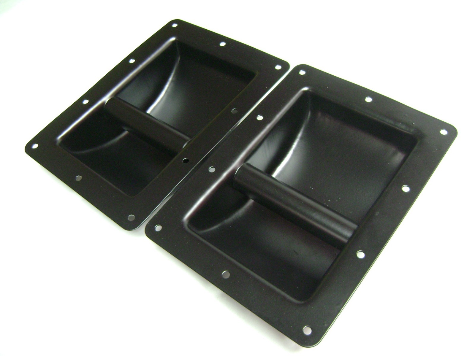 (2) Two Black Metal Recessed Bar Handles - Medium