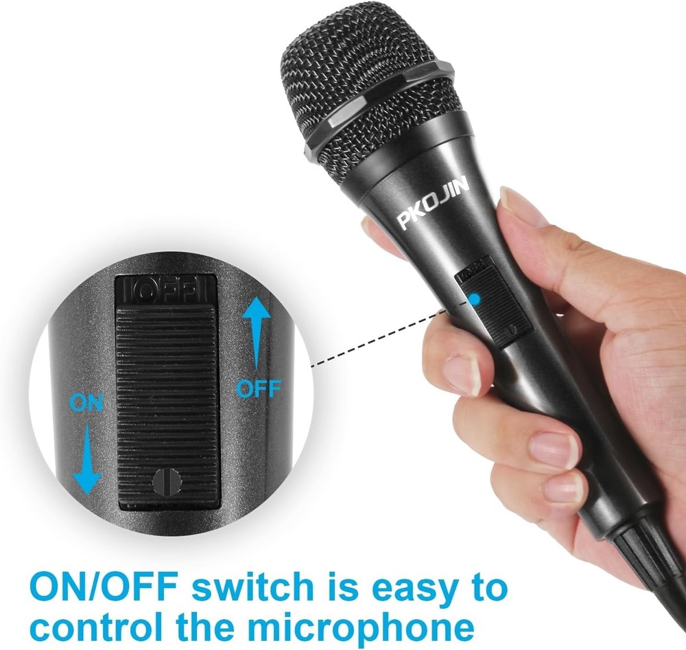 High-Quality Dynamic Microphone for Karaoke – 10 Ft Cable with ON/OFF Switch