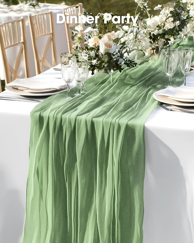 Pureegg 2-Pack Cheese Cloths Table Runner, 120'' Boho Table Cloth Decorations fo