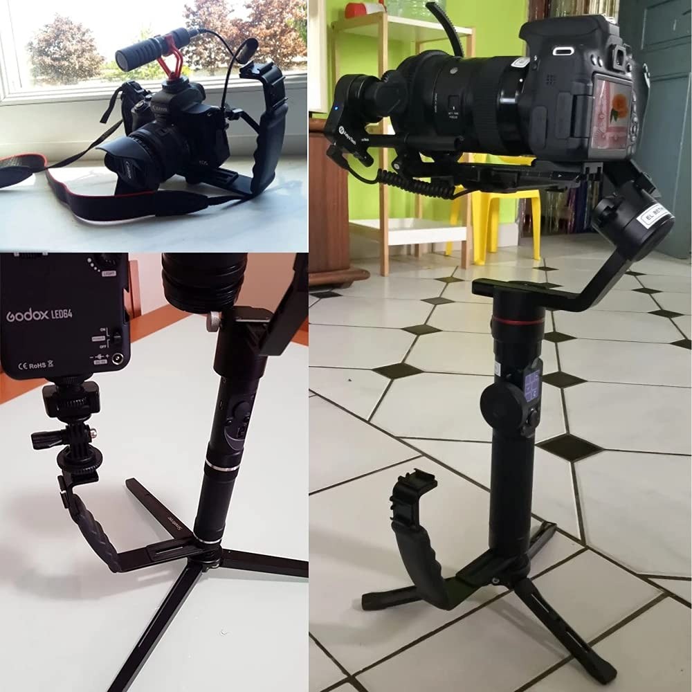 L-Shape Flash Bracket with Dual Flash Cold Shoe Mount  Tripod Screw Versatile...