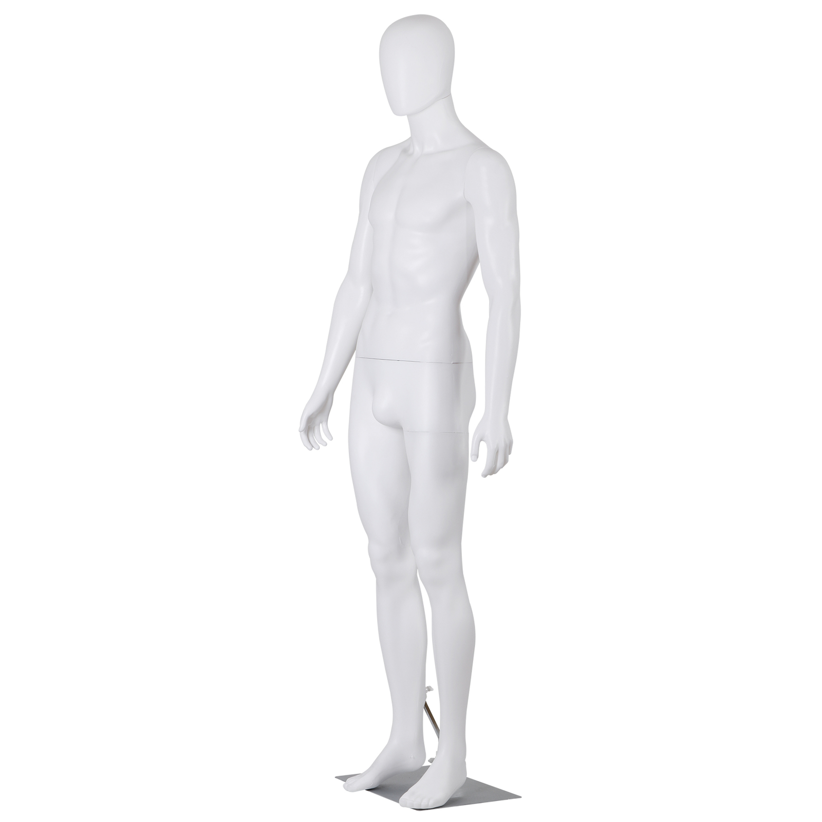 Male Mannequin Full Body Dress Form Adjustable 73Inch Realistic Detachable White