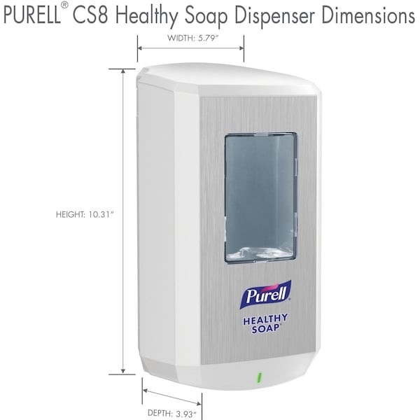 Purell 7830-01 Soap Dispenser, Wall Mount, Automatic, Touch-Free, White