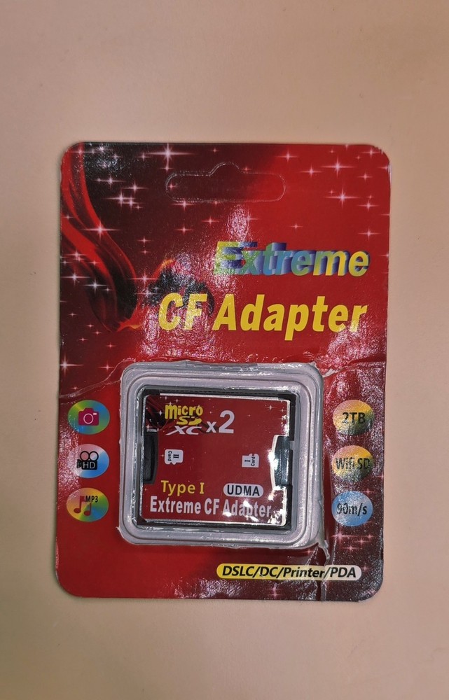 Dual-slot Micro SD/TF to Type I Compact Flash (CF) card adapter (C43)