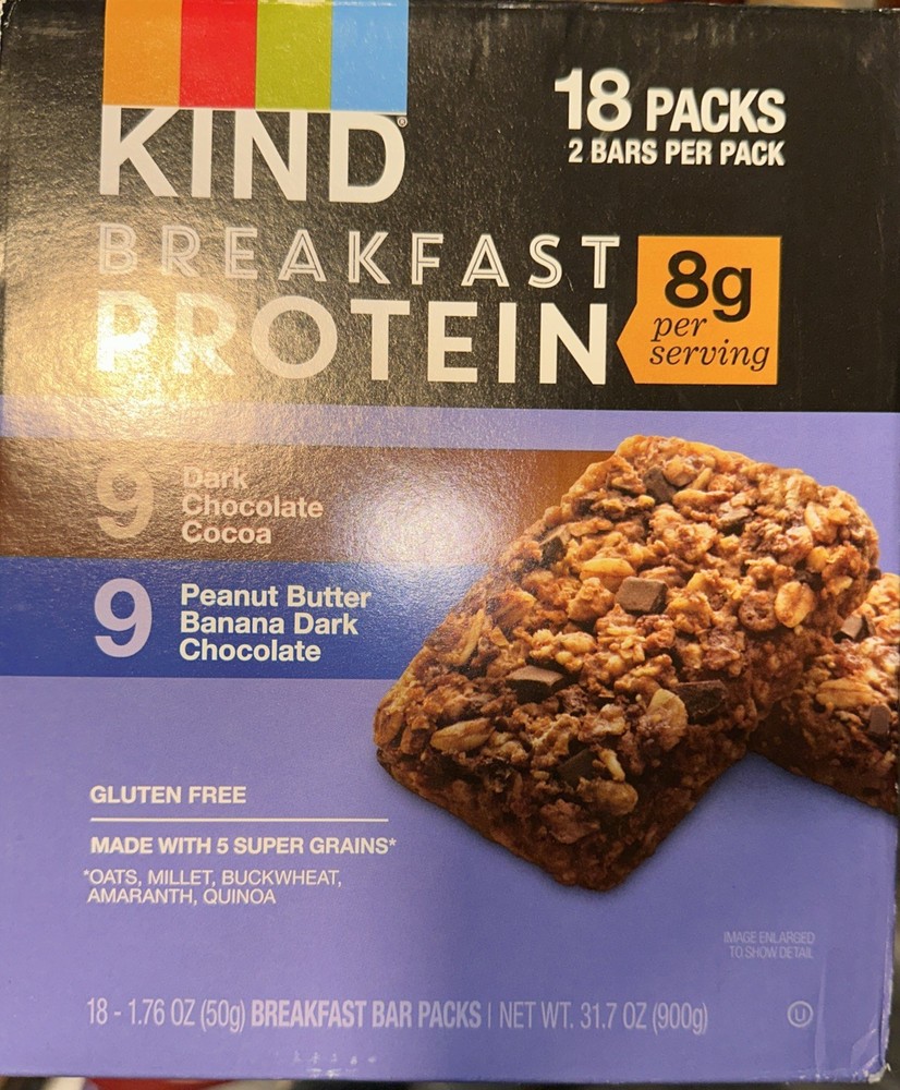 KIND Breakfast Protein Bars, Variety Pack, 18 ct.