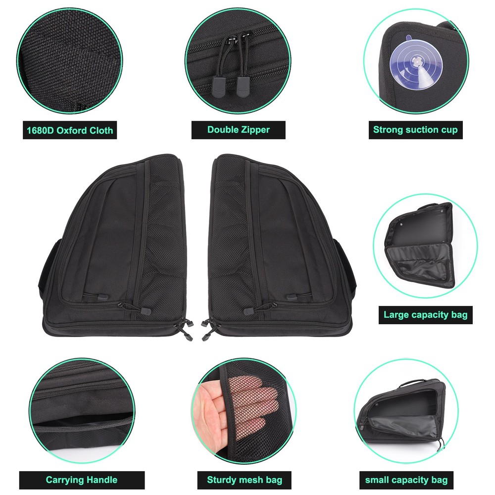 2PCS Black Tailgate Window Package Bag For Cadillac XT6 2020+