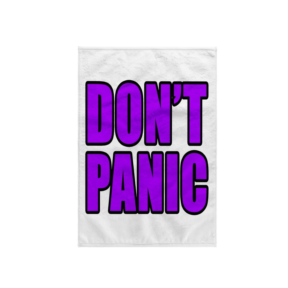 3dRose Dont Panic Purple Towel, 15" x 22"