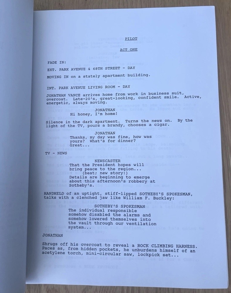 Three 3 Television TV Original Pilot Episode Script Katz WB Bowen Paramount