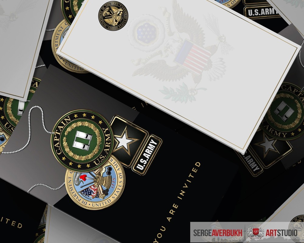 Customizable US Army Captain 5x7 Invitation Template DIGITAL DOWNLOAD
