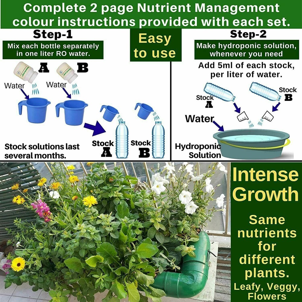 Hydroponic nutrients, Solid Mixture, Makes 200 Liter hydroponic Solution