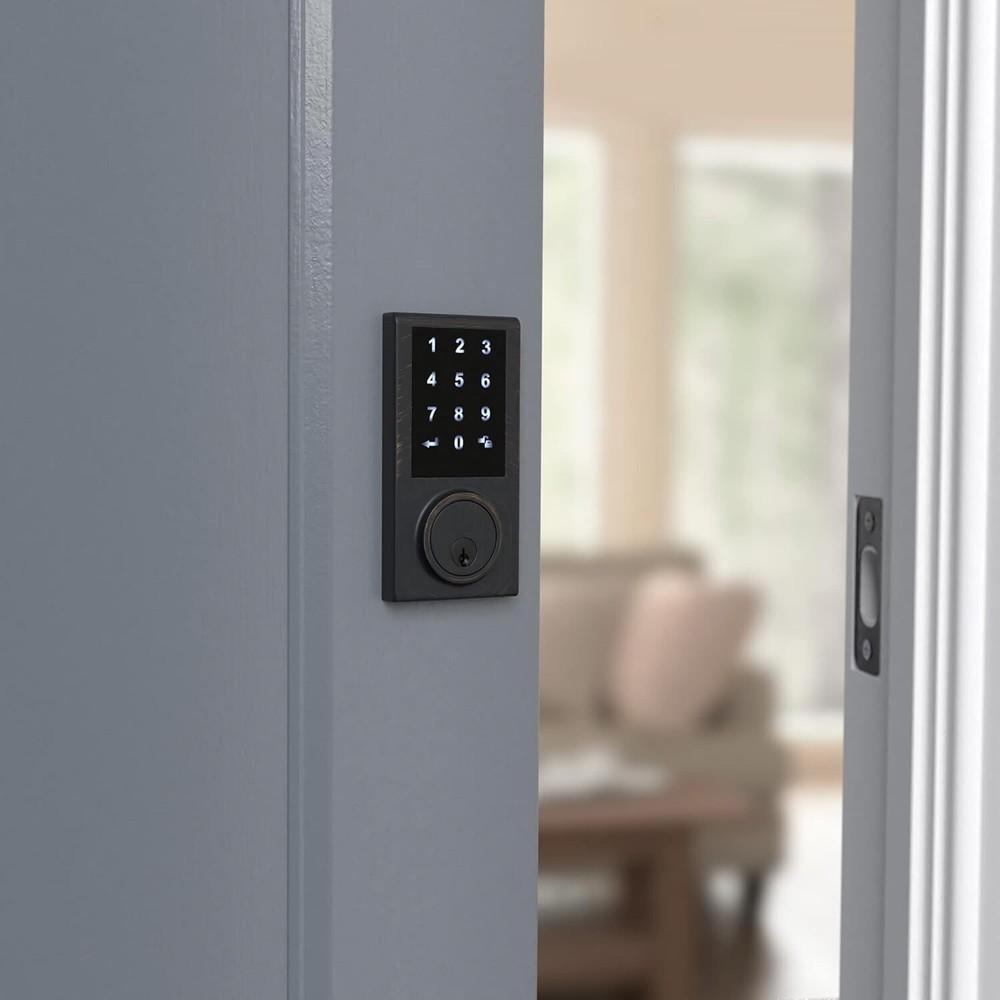 Amazon Basics Grade 3 Electronic Touchscreen Deadbolt Door Lock - Rubbed Bronze